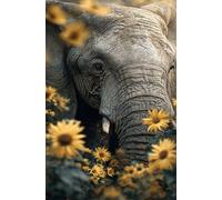 Puzzle 2000 Piezas Adultos Flor Animal Elefante, Desarrolla la Concentraciòn y la Logica Desafío de Entretenimiento para la Mente, Puzzles 2000 Piezas 100 x 70 cm