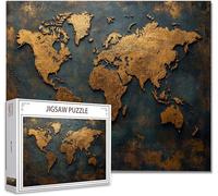 Puzzle 2000 Piezas Adultos Mapa del mundo Puzzle Imposible Rompecabezas Pieza De Madera Jigsaw Un Rompecabezas Desafiante, Uegos Rompecabezas para Toda La Famili Regalo Hombres Mujeres 70.5X99.5cm K-3