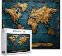 Puzzle 2000 Piezas Adultos Mapa del mundo Puzzle Imposible Rompecabezas Pieza De Madera Jigsaw Un Rompecabezas Desafiante, Uegos Rompecabezas para Toda La Famili Regalo Hombres Mujeres 70.5X99.5cm Y-1