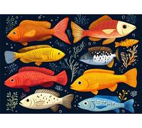 Puzzle 2000 Piezas Adultos Pez Puzle Imposible Historietas Arte Jigsaw Puzzles Educa de Rompecabezas y Juego Familiar para Adultos y Adolescente a Partir de 14 Años Entretenimiento Regalos P-782
