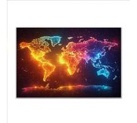 Puzzle 2000 Piezas Adultos Puzzle Vistoso Mapa del Mundo Rompecabezas Adultos XXL 100 x 70cm, Impossible Rompecabezas, Madera Jigsaw Arte Juego Educa Familiar Aliviar El Estrés, Regalos de Pascua F-0