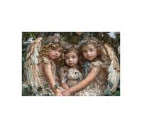 Puzzle 2000 Piezas, Ángel Puzzle 2000 Piezas Madera 70 x 100 Cm con Caja de Papel de Colores y Bolsa de Malla Portátil, Rompecabezas Conejo para Primavera Decoracion Pared Regalo Mujer LZPT-00705