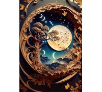Puzzle 2000 Piezas, Árboles Lunares Abstractos Puzzles para Adultos,Rompecabezas de Adultos, Juguetes de Regalo Entretenimento Puzzle, Juego de Rompecabezas