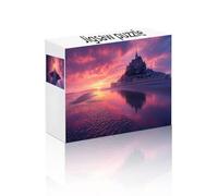 Puzzle 2000 Piezas Atardecer, Obra de Arte de Juegos de Puzzle Castillo, Juegos Divertidos Dificultad Rompecabezas Adultos, Entretenimento Decoración del Hogar Regalos Creativos Juguetes 4 Años L-3