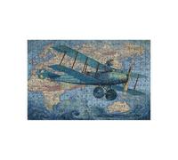 Puzzle 2000 Piezas Avión Puzzle 2000 Piezas Adultos Mapa Educativo Rompecabezas Madera para Toda la Familia Junta, Puzzles para Reducir el Estrés y Primavera Cuadros Decoracion 70x100Cm LZPT-04524