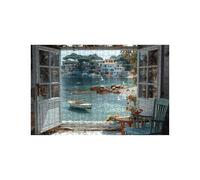 Puzzle 2000 Piezas Bote Puzzle 2000 Piezas Adultos Vista al mar Educativo Rompecabezas Madera para Toda la Familia Junta, Puzzles para Reducir el Estrés y Primavera Decoracion 70 x 100cm LZPT-00748