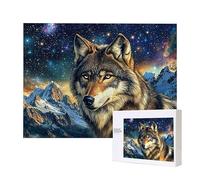 Puzzle 2000 Piezas, Cielo estrellado lobo Puzzle para Adultos, Juego de Habilidad para Toda la Familia, Se Entrelazan Perfectamente Letras en la Parte Posterior, Rompecabezas DIY, Regalo Creativo W708