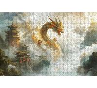 Puzzle 2000 Piezas DragóN, Puzzle 2000 Piezas Adulto Arquitectura, Rompecabezas de Madera para Adultos 100x70cm, Puzzles para Toda la Familia Cuadros Decoracion Salon Modernos Regalo Mujer RXPT-2119
