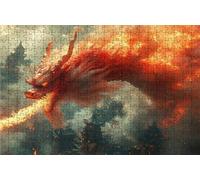 Puzzle 2000 Piezas DragóN, Puzzle 2000 Piezas Adulto Ciudad, Rompecabezas de Madera para Adultos 100 x 70cm, Puzzles para Toda la Familia Cuadros Decoracion Salon Modernos Regalo Mujer Hombre RXPT6023