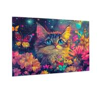 Puzzle 2000 Piezas Feliz Puzzle Gato Rompecabezas DIY Con Caja de Regalo, Pasatiempo Creativo, Regalos Originales para Mujer, Juego Familiar Actividades Creativas para Wall Decoration 99 x 70 cm -773Y