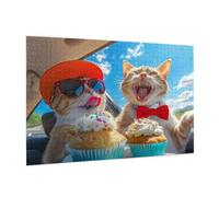 Puzzle 2000 Piezas Feliz Puzzle Gato Rompecabezas DIY Con Caja de Regalo, Pasatiempo Creativo, Regalos Originales para Mujer, Juego Familiar Actividades Creativas para Wall Decoration 99 x 70 cm -772Y