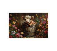 Puzzle 2000 Piezas, Flor Puzzle 2000 Piezas Madera 70x100 CM con Caja de Papel de Colores y Bolsa de Malla Portátil, Rompecabezas Clásico Buey para Primavera Decoracion Pared y Regalo Mujer LZPT-03035