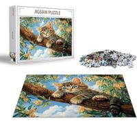 Puzzle 2000 Piezas Gato Puzzle 2000 Piezas Animal Rompecabezas Adultos, Jigsaw Panoramico, Rompecabezas Pieza de Madera, Diversión en Familia Jigsaws para Adultos y Niñs A Partir de 14 Años x-1521