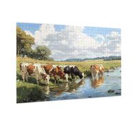 Puzzle 2000 Piezas Granja Puzzle Ganado Rompecabezas DIY Con Caja de Regalo,Pasatiempo Creativo,Regalos Originales para Mujer,Juego Familiar Actividades Creativas para Wall Decoration 99 x 70 cm -950Y