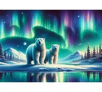 Puzzle 2000 Piezas Lago Aurora Oso Polar | Puzzles Adultos | para Toda La Familia | 100x70 cm | Entretenimiento Creativo Rompecabezas Adultos Regalo