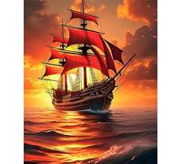 Puzzle 2000 Piezas, Mar de veleros Rojos Puzzles para Adultos,Rompecabezas de Adultos, Juguetes de Regalo Entretenimento Puzzle, Juego de Rompecabezas