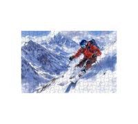 Puzzle 2000 Piezas, Montaña Nevada Puzzle 2000 Piezas Madera 70 x 100Cm con Caja de Papel de Colores y Bolsa de Malla Portátil, Rompecabezas Esquí para Primavera Decoracion Pared Regalo LZPT-05079