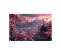 Puzzle 2000 Piezas, Monte Fuji Puzzle 2000 Piezas Madera 70 x 100Cm con Caja de Papel de Colores y Bolsa de Malla Portátil, Rompecabezas Flores de Cerezo para Primavera Decoracion Pared LZPT-02187