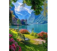 Puzzle 2000 Piezas Paisaje de un Pueblo Junto al Lago | Puzzles Adultos | para Toda La Familia | 100x70 cm | Entretenimiento Creativo Rompecabezas Adultos Regalo