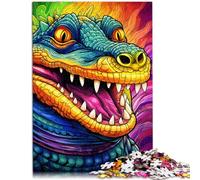 Puzzle 2000 piezas para adultos, cocodrilo del Nilo, juguetes antiestrés, con piezas de formas aleatorias totalmente encajables, 70 x 100 cm