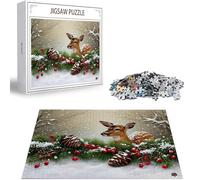 Puzzle 2000 Piezas para Adultos, Puzzle Ciervo Obra de Arte de Juego de Rompecabezas para Adultos, Animal Rompecabezas DIY para Colgar el Puzzles una Vez Finalizado a Partir de 14 Años, Regalos D-333