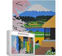 Puzzle 2000 Piezas para Adultos, Puzzle Flores de Cerezo Obra de Arte de Juego de Rompecabezas para Adultos, Monte Fuji Rompecabezas DIY para Colgar el Puzzles una Vez Finalizado a Partir, D-960