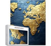 Puzzle 2000 Piezas para Adultos, Puzzle Mapa del Mundo Obra de Arte de Juego de Rompecabezas para Adultos, Escena Rompecabezas DIY para Colgar el Puzzles una Vez Finalizado a Partir de 14 Años D-902