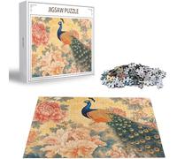 Puzzle 2000 Piezas Peonía Rompecabezas para Adultos, un Rompecabezas Desafiante, Juegos de Puzzle para Toda la Familia, Letras en la Parte Posterior, Decoración del Hogar Regalos Pavo Real H-4010