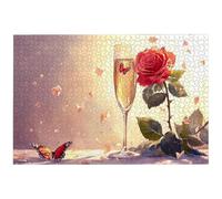 Puzzle 2000 Piezas, Puzzle Rosa con Caja para Adultos, 2000 Piezas Rompecabezas Adultos, Copa de Vino Rompecabezas Madera Desafiante para Decoración Hogar y Paredes, Regalo Mujer, Regalo Hombre, -7859