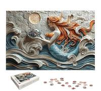 Puzzle 2000 Piezas, Puzzle Sirena con Caja Regalo, Mar Puzzles 2000 Piezas Adultos, Medidas: 100 x 70 cm, Rompecabezas Adultos de Madera, Rompecabezas Desafiante para Decoración Hogar y Pared, -5910