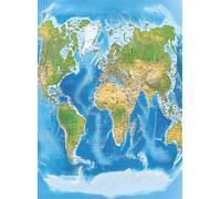 Puzzle 2000 Piezas, Puzzles Adultos, Puzzle Azul Colorido Puzzles de Madera, Mapa del Mundo Rompecabezas de Piso de Impresión de Alta Definición Multicolor, Pasatiempo Creativo, Diversión g-843