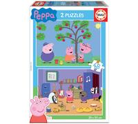 Educa - Peppa Pig. Set de 2 Puzzles Infantiles con 48 Piezas. Medida aproximada una Vez montados: 28 x 20 cm. Compuesto por Grandes Piezas Perfectamente acabadas. A Partir de 4 años (15920)