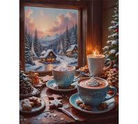 Puzzle 30 Piezas Acogedor café de Invierno, DIY Rompecabezas Adultos 30 Piezas Juego Educativo y Estimulante, Relajante Entretenimento, Puzzle Adultos para Regalo