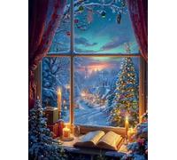 Puzzle 30 Piezas Adultos Arte, Rompecabezas Entretenimiento Creativo, Diversión DIY, Puzzles Clásicos para Adultos, Colorido y con Pueblo de Nochebuena-Motivo