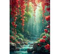 Puzzle 30 Piezas Adultos Arte, Rompecabezas Entretenimiento Creativo, Diversión DIY, Puzzles Clásicos para Adultos, Colorido y con Flor luz Solar Arroyo-Motivo