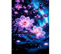 Puzzle 30 Piezas Adultos Flor Morada, Desarrolla la Concentraciòn y la Logica Desafío de Entretenimiento para la Mente, Puzzles 30 Piezas 25 x 20 cm