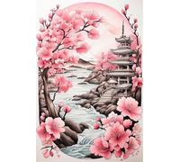 Puzzle 30 Piezas Adultos Flores Torres Ríos, Retos Divertidos, Relajarse, Desarrolla la Concentraciòn Mentàl, Rompecabezas Adultos 30 Piezas 25 x 20 cm