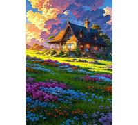 Puzzle 30 Piezas Adultos, Flower Cottage Puzzles Adultos, Desarrolla la Logica y la Concentraciòn Juguetes Educativos, Rompecabezas 30 Piezas 25x20 cm