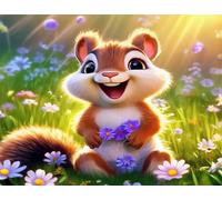 Puzzle 30 Piezas Ardilla de Flor Silvestre | Puzzles Adultos | para Toda La Familia |25x20 cm | Entretenimiento Creativo Rompecabezas Adultos Regalo