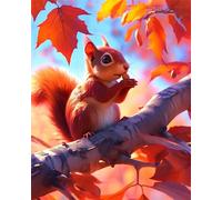 Puzzle 30 Piezas, Ardilla de otoño Puzzles para Adultos,Rompecabezas de Adultos, Juguetes de Regalo Entretenimento Puzzle, Juego de Rompecabezas