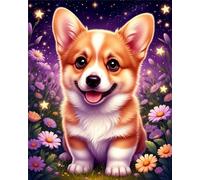 Puzzle 30 Piezas, Flores de Corgi Puzzles para Adultos,Rompecabezas de Adultos, Juguetes de Regalo Entretenimento Puzzle, Juego de Rompecabezas