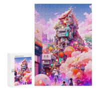 Puzzle 300 PCS para adolescentes Fantasía Cityscape Vibrant Urban Dreamscape -2 rompecabezas juegos de relajación promueven la memoria toda la familia 300 PCS