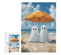 Puzzle 300 PCS Para Adolescentes Ghost Couple on The Beach Puzzle Para Adultos Juguetes Antiestrés Difícil Difícil Para Es Ideal Como Regalo 300 PCS