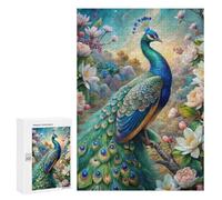 Puzzle 300 PCS Para Adolescentes Peacock in Floral Paradise Puzzle Para Adultos Juegos Relajantes Decoración Del Hogar Regalos Únicos Para Cumpleaños Y Navidad 300 PCS