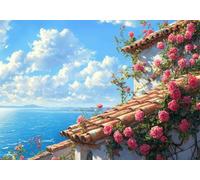 Puzzle 300 Pieces Fiori e Mare Impossible Rompecabezas Juegos Casuales Puzzle de Madera Adultos para Adultos y niños a Partir de 14, Cultivar la Paciencia y la concentración, Decoración del Hogar C-1