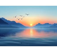 Puzzle 300 Pieces tramonto e Mare Impossible Rompecabezas Juegos Casuales Puzzle de Madera para Adultos y niños a Partir de 14, Cultivar la Paciencia y la concentración, Decoración del Hogar Y-1