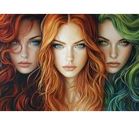 Puzzle 300 Pieces Tre donne Impossible Rompecabezas Juegos Casuales Puzzle de Madera Adultos para Adultos y niños a Partir de 14, Cultivar la paciencia y la concentración para Decoración del Hogar K-7