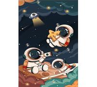 Puzzle 300 Piezas Adultos Astronauta Dibujos Animados, Desarrolla la Concentraciòn y la Logica Desafío de Entretenimiento para la Mente, Puzzles 300 Piezas 40 x 28 cm