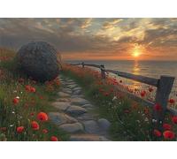 Puzzle 300 Piezas Adultos Atardecer Puzle Imposible Flor Arte Jigsaw Puzzles Educa de Rompecabezas y Juego Familiar para Adultos y Adolescente a Partir de 14 Años Entretenimiento Decorar Regalos P-942