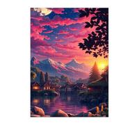 Puzzle 300 Piezas Adultos Campo Amanecer, Educativo Intelectual Descompresión Divertido Juego Familiar, Rompecabezas 300 Piezas 38 x 26 cm